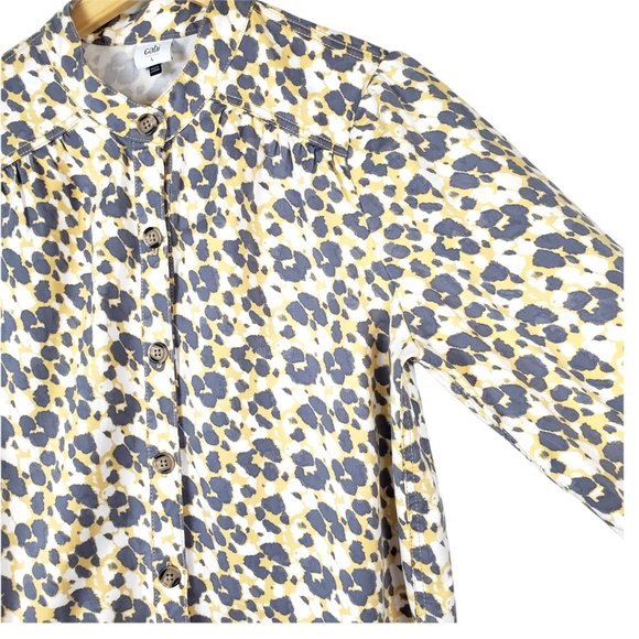 Cabi The Dreamer Providence Shirt Jacket Womens Large Yellow Gray Safari Print - Picture 4 of 6